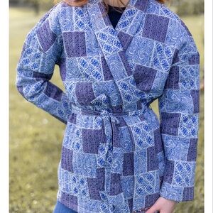 Patchwork Blue Women's Jacket